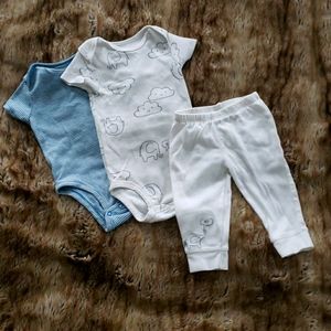 Gender Neutral White Cloud Elephant Outfit